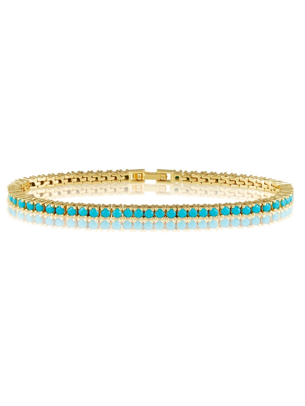 SAHIRA KARLA TENNIS BRACELET in TURQUOISE and Gold Color